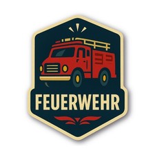 Feuerwehr Aufkleber retro
