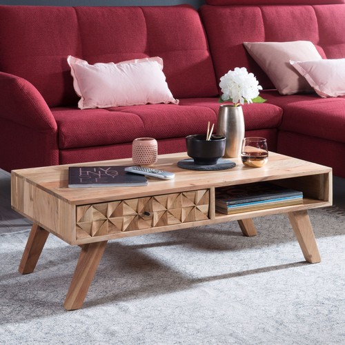 Couchtisch akazie massivholz - couchtisch,