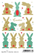 HERMA Oster-Sticker MAGIC TREND "Goldhasen" Folie 10 Aufkleber