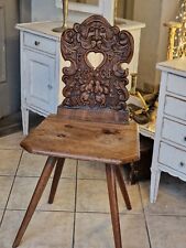 Barock Fratzen Stuhl antik Bauernsessel Rückenlehne im Renaissancestil