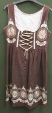 Damen Trachten  Kleid Dirndl braun mit Stickerei Gr. 44