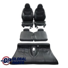 Sitze Mini R52 Cabrio Sport Panther Schwarz Leder Gravity Vorderseite Rücksitz
