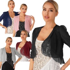 DE Damen Bolero Jacke Chiffon