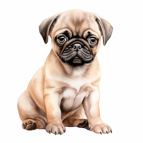 Wandtattoo aufkleber mops - wandtattoo,