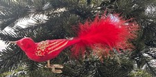 Inge Glas Weihnachten Vogel Red Beauty 11 cm (mundgeblasen und handbemalt)