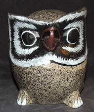 bemalte Holzeule Mexiko ca. 13cm Dekorfigur Geschenk Sammler