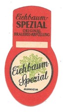 Bieretikett Eichbaum-Brauerei Mannheim (HH)