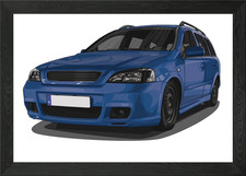 Opel Astra G blau gerahmtes