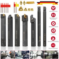 7X Drehmeißel Set Drehstahl Klemmhalter Bohrstange 7 Wendeschneidplatten 10/12mm