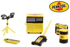Werkstatt Set / Shop tool Set PENNZOIL - yellow / black - Greenlight 1:64