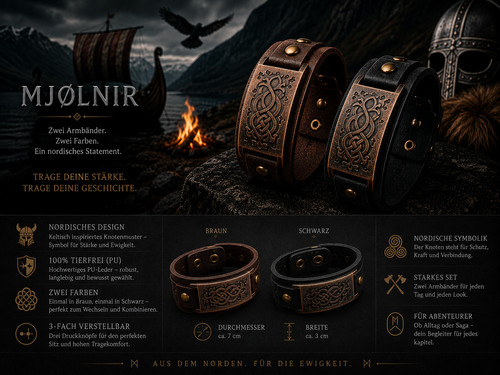 Wikinger lederarmband 2er set - wikinger,