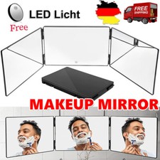 3 Wege Trifold Spiegel 360 ° LED Dreifach Klappbarer Spiegel Höhenverstellbaren