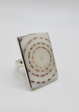 Ring Muschel Silber 925 Sterlingsilber Gr.59 Cocktail Ring Handmade