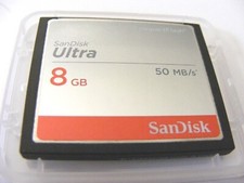 . . 8GB Compact Flash Card Ultra 50MB/s ( 8 GB CF Karte ) SanDisk gebraucht . .