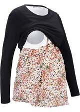 Umstandspullover in 2 in 1-Optik /Stillpullover Gr. 36/38 Schwarz Sweater Neu