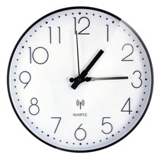 Wanduhr 30 cm Werkstattuhr Aluminium Funkuhr Bürouhr Küchenuhr schwarz