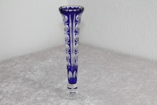 Luxus Bleikristall Vase Blau Überfangglas Nachtmann hochwertig geschliffen 60er