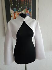 Braut Bolero Jacke Stolen Kragen NEU Farbe: Weiß Satin sehr gute Qualität Gr.42