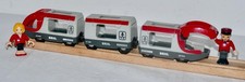 BRIO orig. 33505 roter Reisezug zur Holzeisenbahn m Schaffner+Passagier Zug