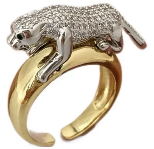 Panther ring bicolor 18kt - bicolor,