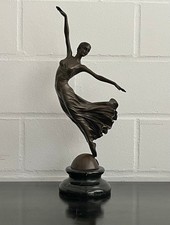 Vintage Bronzeskulptur Tänzerin 37cm – Klassische Eleganz – Kunst Deko Figur