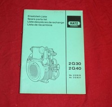 Ersatzteilliste HATZ Diesel Motor 2 G 30 und 2 G 40
