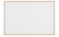 BI Office Budget Tafel weiß Holzrahmen nichtmagnetisch 90 x 60 cm groß inklusive