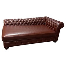 Q' Schönes Chesterfield Chaiselongue Sofa in Lederoptik im Vintage