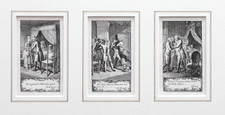 DANIEL CHODOWIECKI Prediger Gros 3 Radierungen Passepartout 1776 E 713