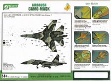 J`s Work Airbrush Camo Mask Nr.PPA5060 SU-27 Flanker Camo Scheme 3 1/48