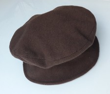 Wollkappe braun - Ø 17 cm = 54 - Wollhut Kappe Mütze Hut aus Wolle