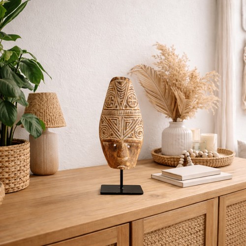 Handgeschnitzte yoga holzmaske - handgeschnitzte,