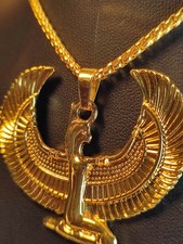 Damen Halskette in Gold Ägypten Göttin Nil Isis Pharao Königin schön groß