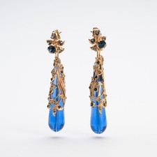 Ohrringe Murano Glas Blau Art