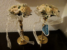 Partylite 2 Kerzenring creme Rosen  & Kerzenhalter Belmore Barclay, Messing