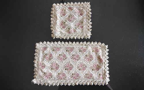 Brokat deckchen beige rosa - 2,