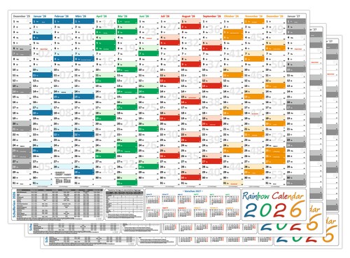 Rainbow wandkalender din a0 - 3x,