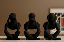 Skulpturen 3er Set, Schwarz