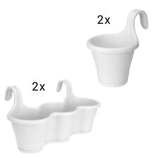 Balkonkasten Blumenkasten weiss 4er-Set