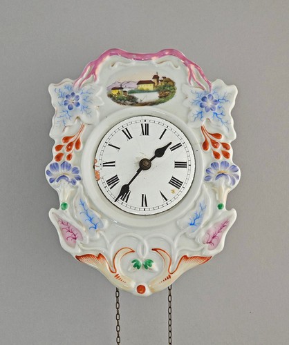 Wanduhr porzellanschild - wanduhr,
