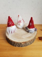 ?3 Wichtel und 1 Holzscheibe Astscheibe Deko Weihnachten Advent?#c96