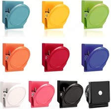 10 Stücke Magnetklammern, Mehrfarbig Magnet Clips Klemmen, Magnete mit Klammer, 