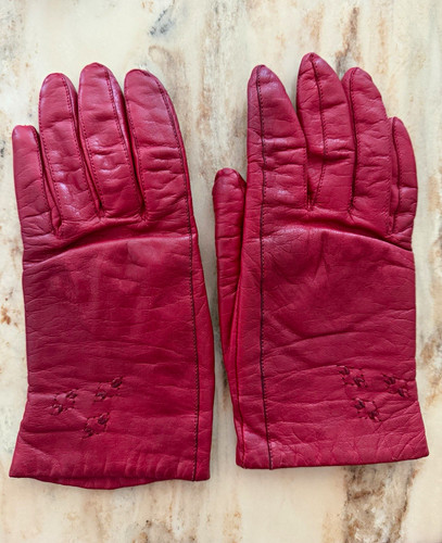 Damen lederhandschuhe rot - damen, in