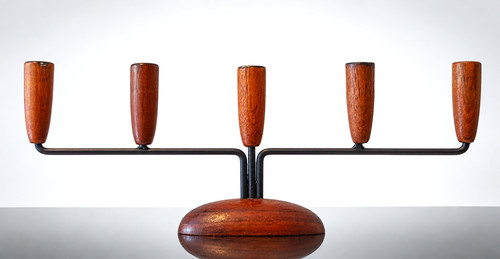Mcm danish teak kerzenleuchter - danish,