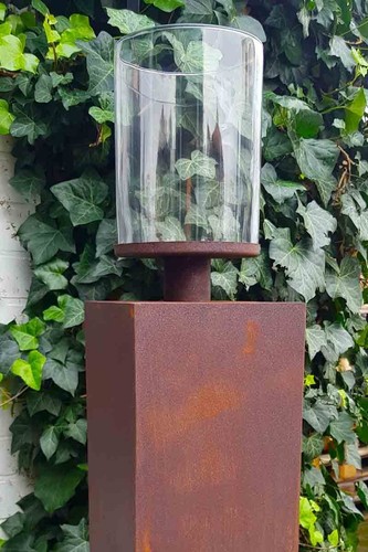 Windlicht aus edelrost mit - windlicht,