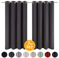 2xVorhänge Blickdicht Thermo Gardine Verdunklung Verdunklungsvorhang Ösenvorhang