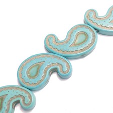 Howlith Perlen abstrakt 20 mm Farbe türkis 22 Stück nenad-design E198