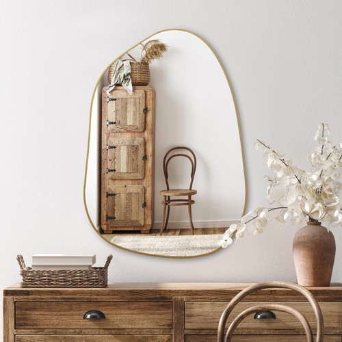 Wandspiegel asymmetrisch gold - wandspiegel,