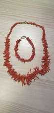 Korallenkette Set mit Armband echte Koralle orange