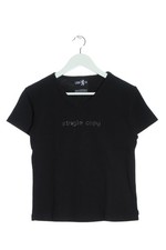 LOOK 54 V-Ausschnitt-Shirt Damen Shirt Gr. DE 40 schwarz Casual-Look